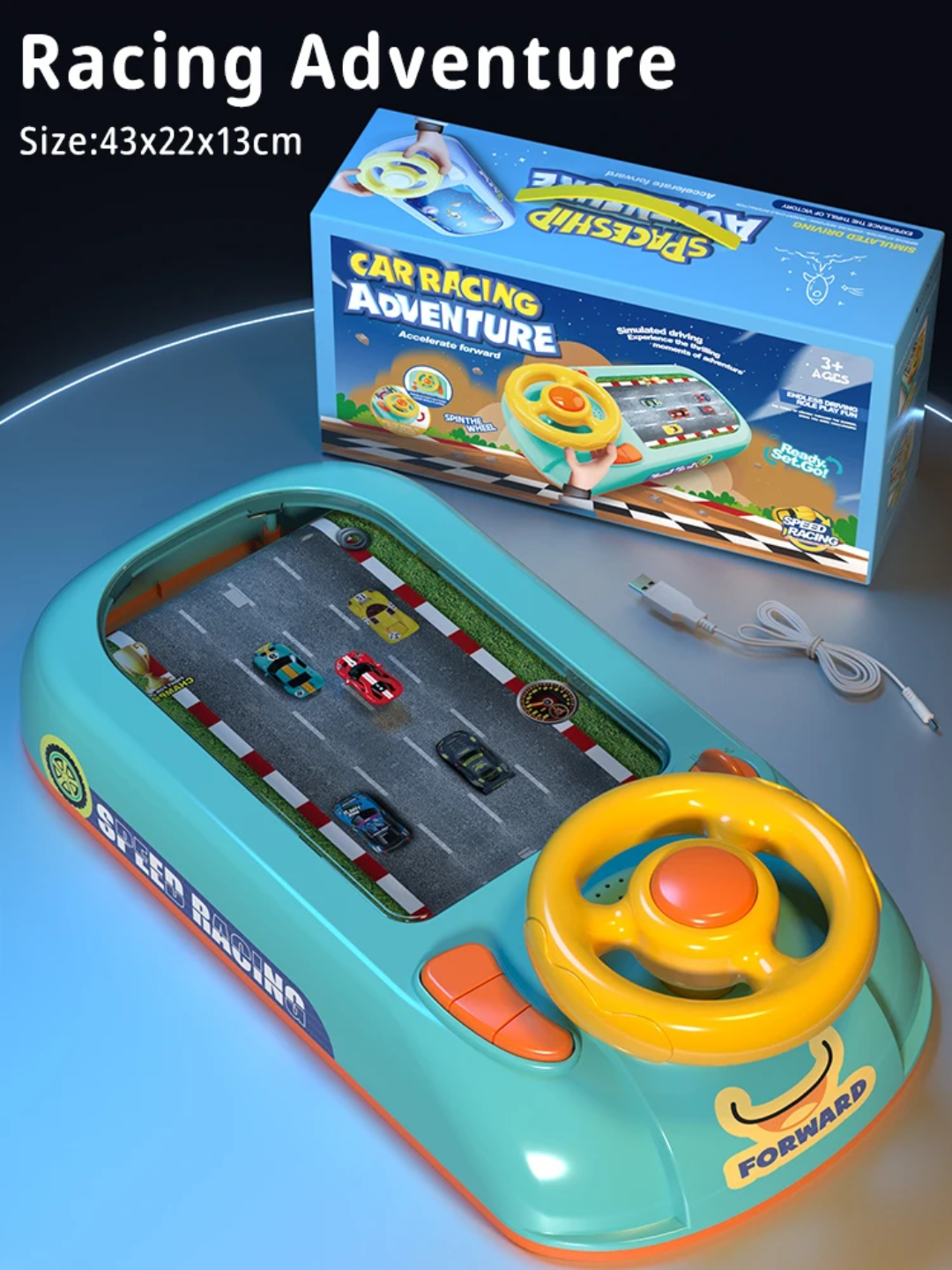 Car Racing Adventure Steering Wheel Toy for Kids | Interactive Driving Simulator