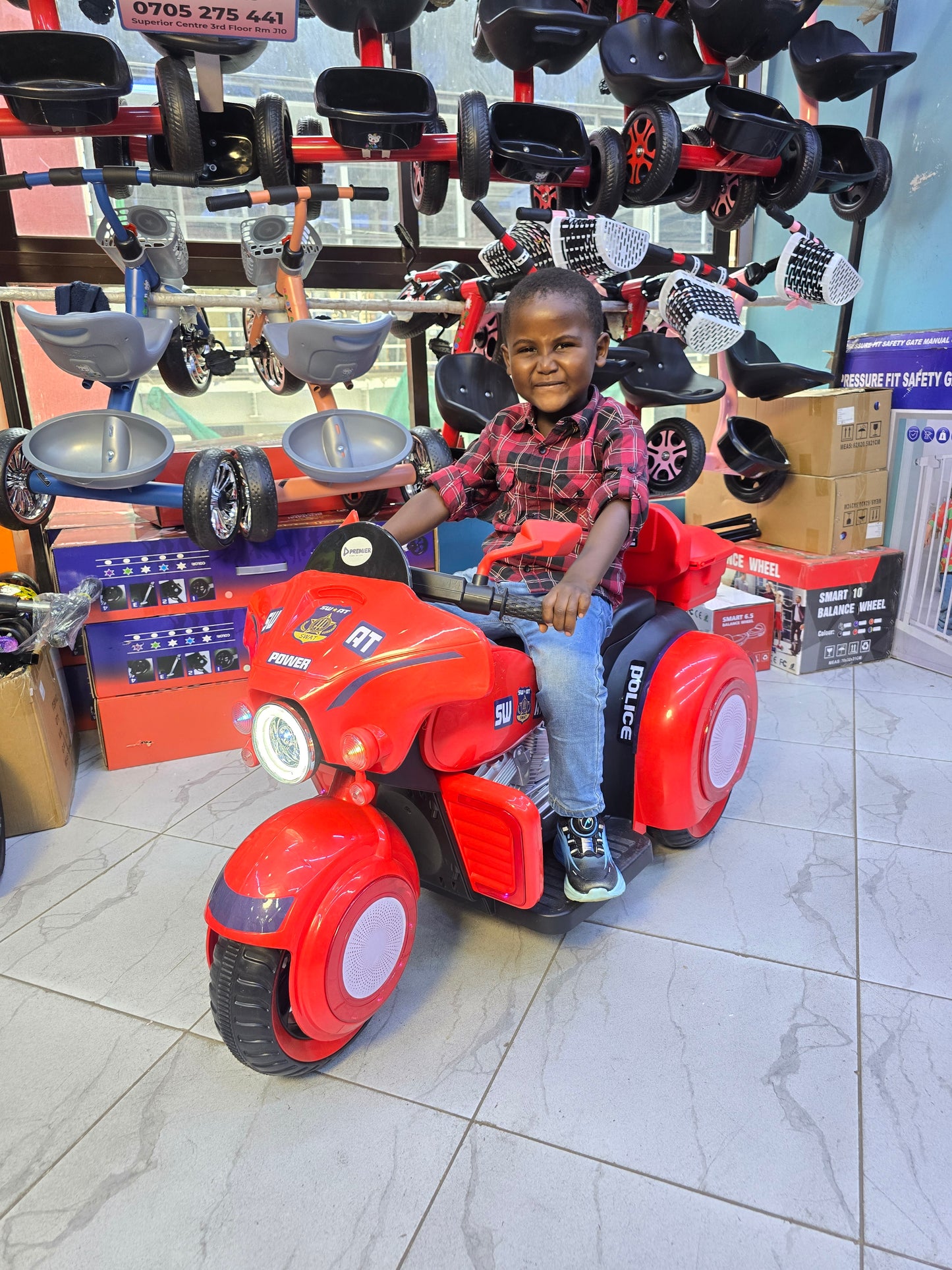 SWAT Police Electric Toy Motorbike for Kids