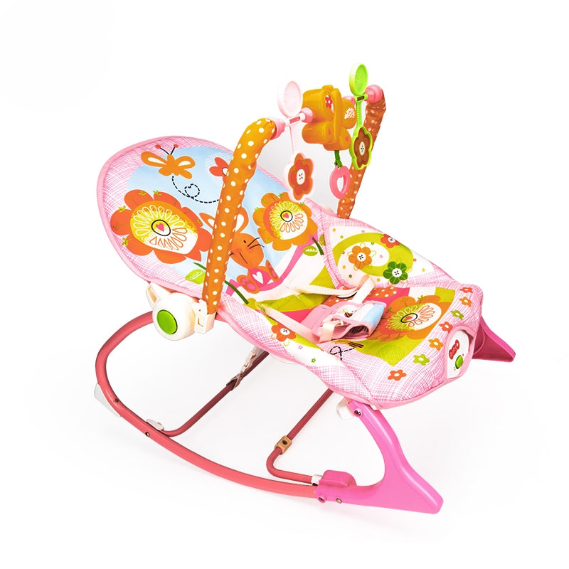 2-in-1 Baby Rocker| Musical Baby Bouncer Rocking Chair | Comfort Recliner with Toys for Newborns to Toddlers