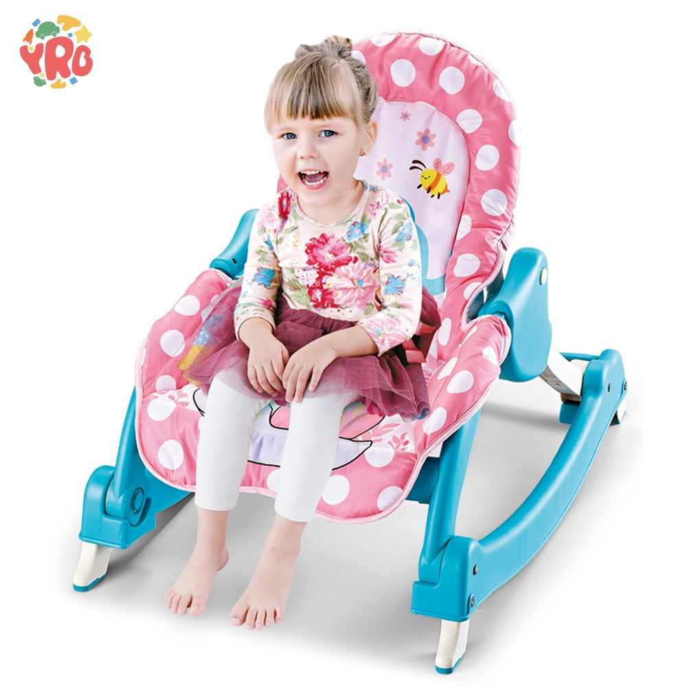 3 in 1 baby Rocking chair/Multi-functional Baby Rocker | Musical Swing with Vibration, Dining Plate & Hanging Toys\