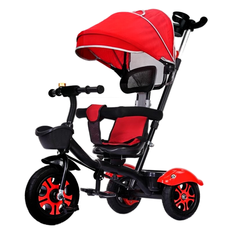 Push handle tricycle with side bars and canopy| stroller tricycle