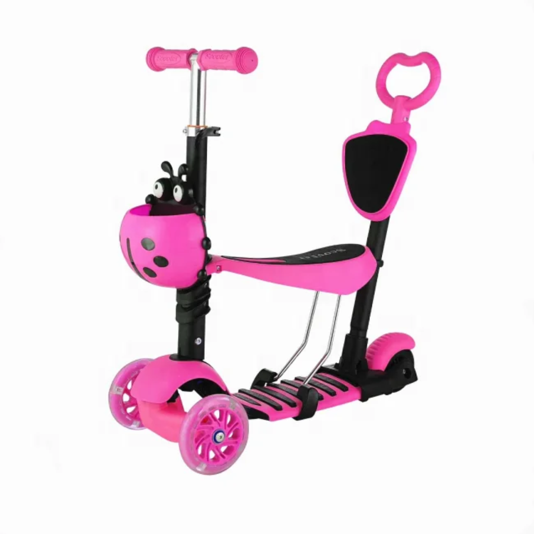 5-in-1 Kids Scooter with Push Handle and Seat