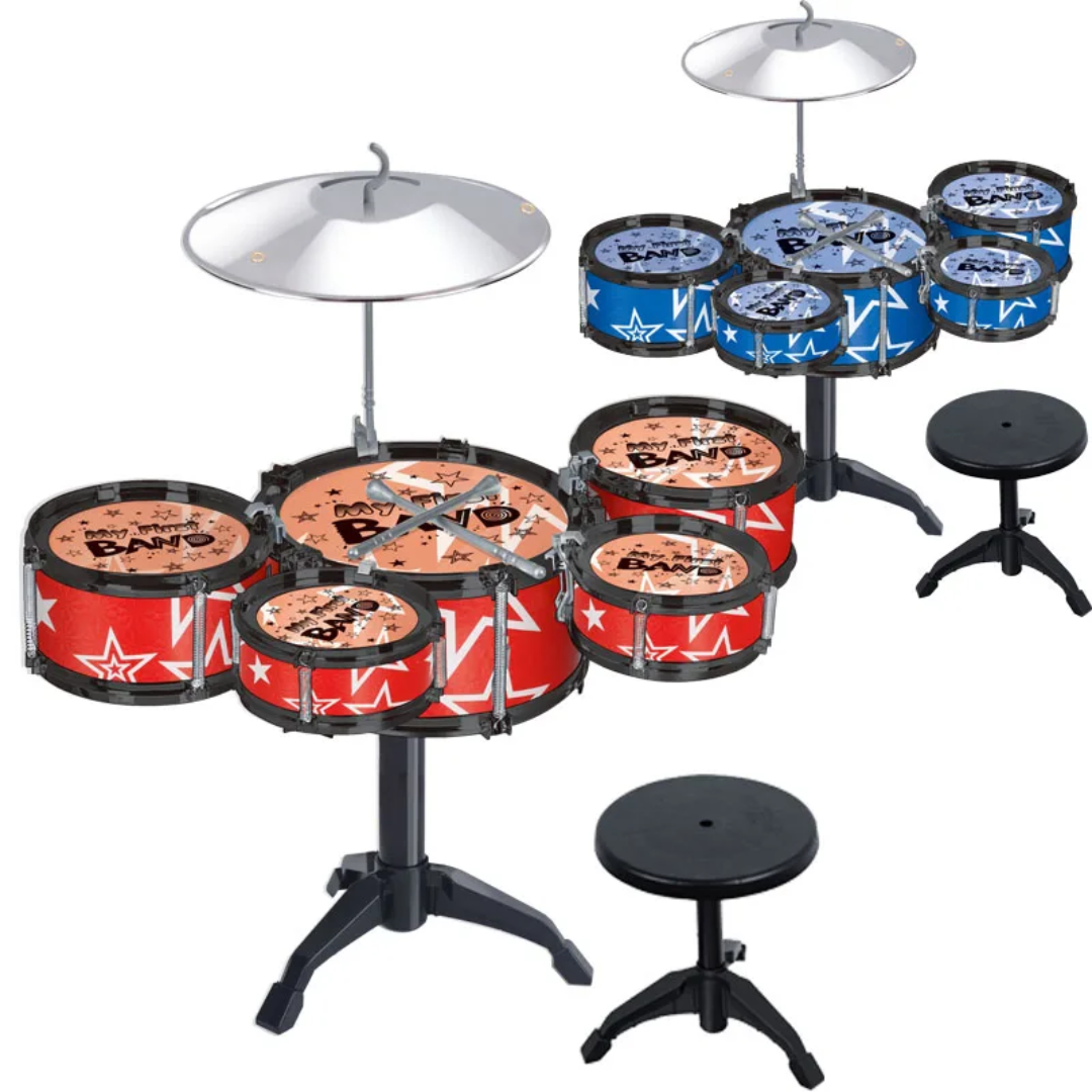 Kids Drum Set Musical Toy – Mini Drum Kit with Sticks for Toddlers & Children