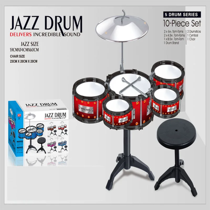 Kids Drum Set Musical Toy – Mini Drum Kit with Sticks for Toddlers & Children