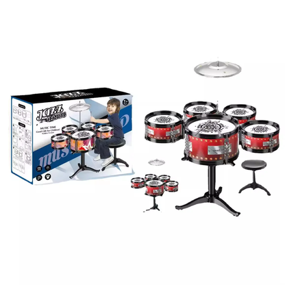 Kids Drum Set Musical Toy – Mini Drum Kit with Sticks for Toddlers & Children