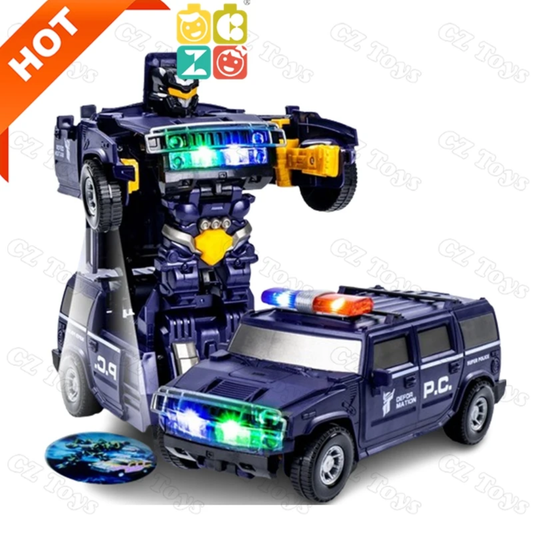 Electric Police Car Transform Toy