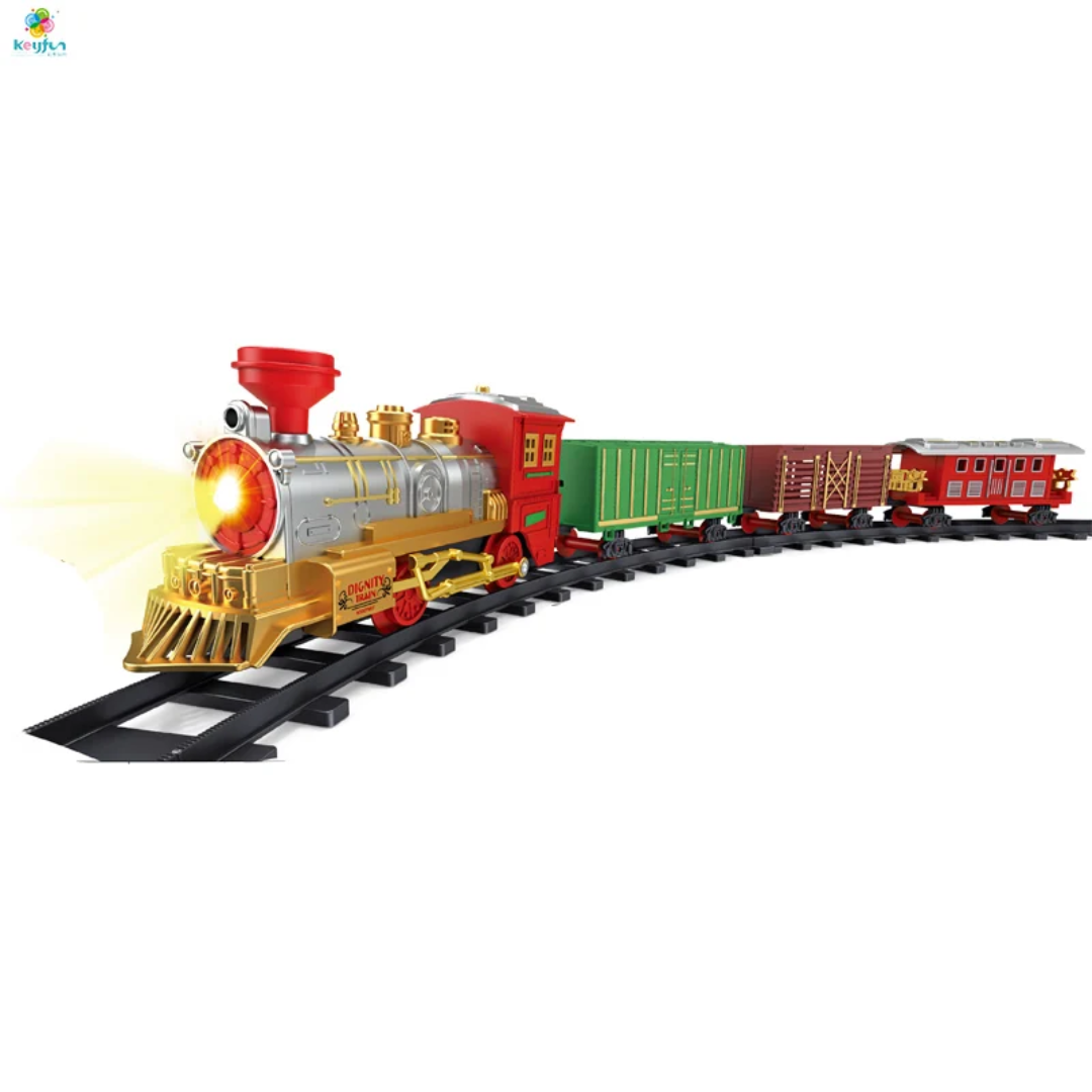 Electric Plastic Train Set Toy With Lights And Sound