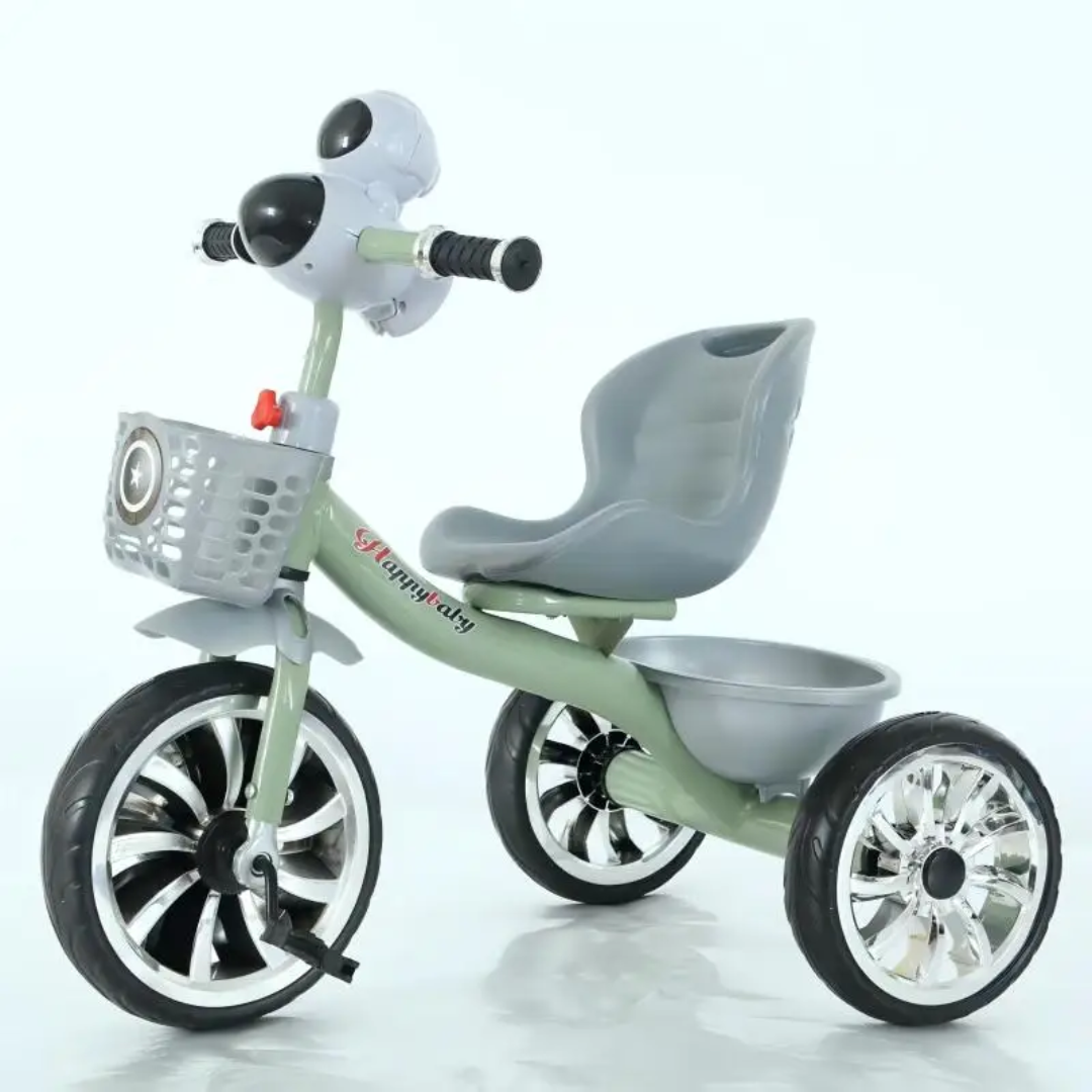 Kids Tricycle with Gray Seat, Lights & Melodies