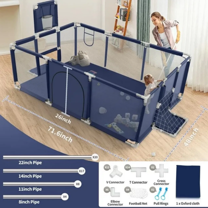 Rectangular playfence| play pen| play yard with 30 soft balls