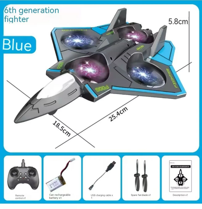 Sixth Generation Fighter Jet Toy | 360° Rotating Plane with LED Lights