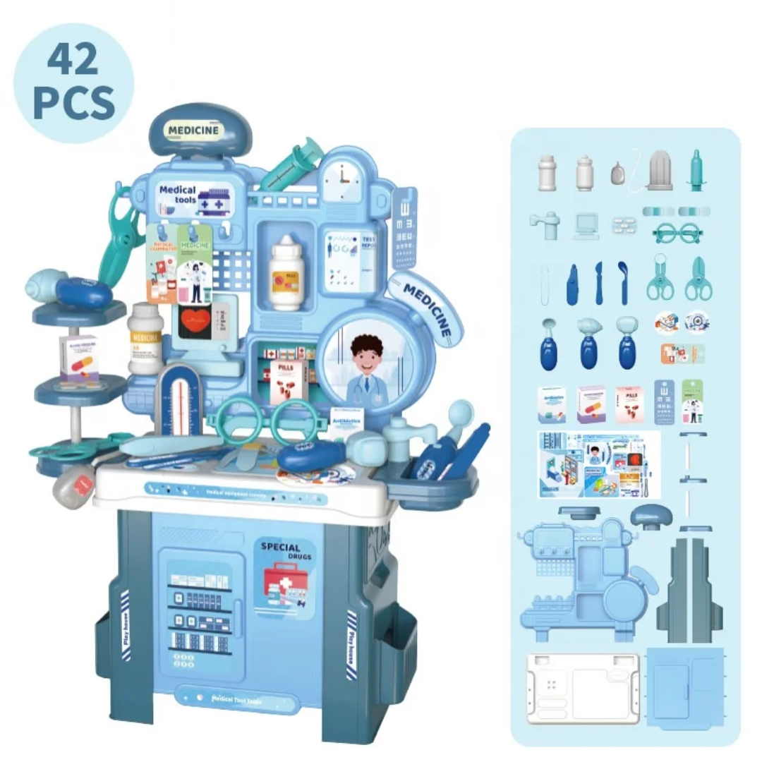 42-Piece Kids Doctor Play Set | Medical Role Play Toy with Doctor Station