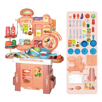 42-Piece Kids Kitchen Counter Play Set | Pretend Cooking Toy for Children-Kitchen set