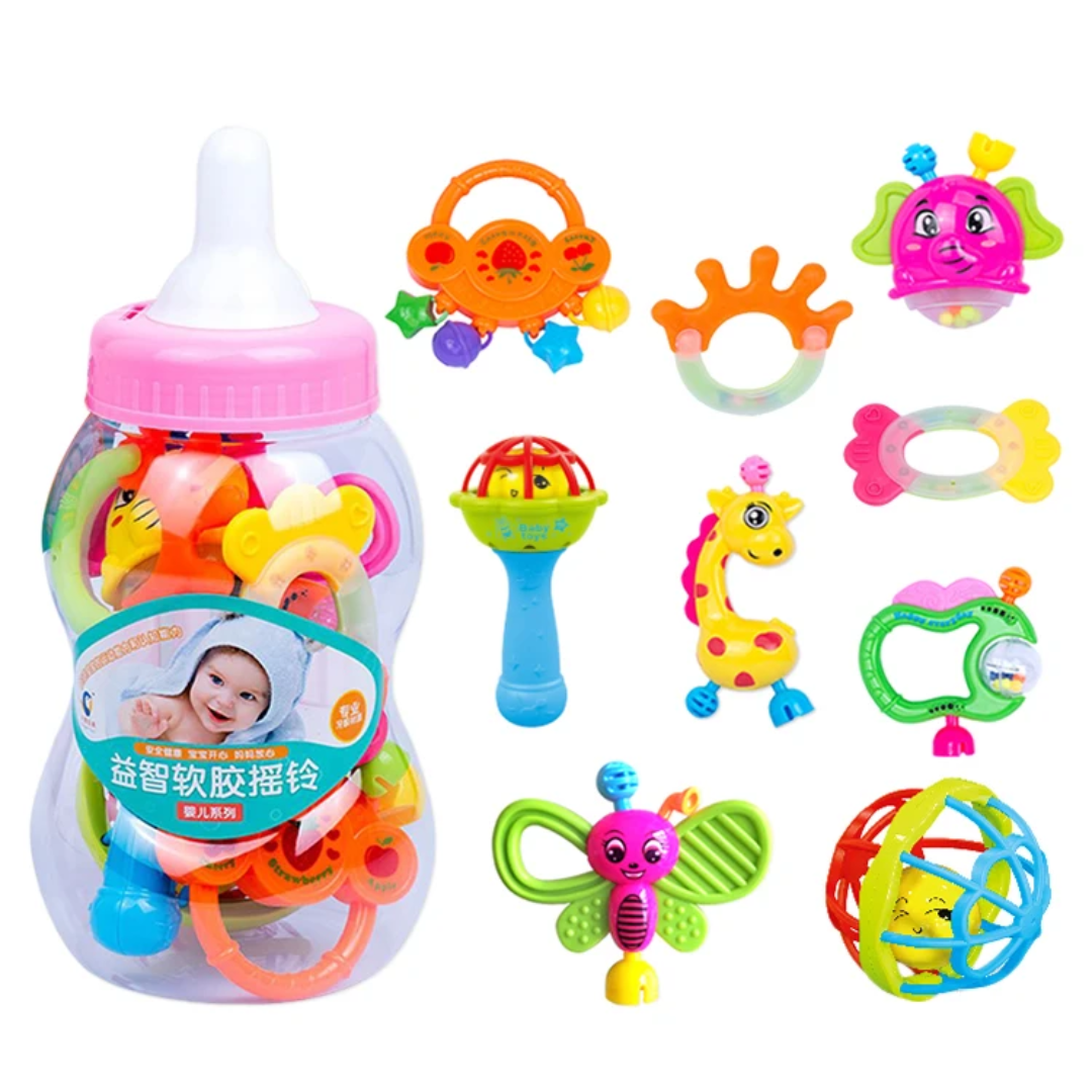 Baby Rattle Set – Colorful Sensory Toys for Babies