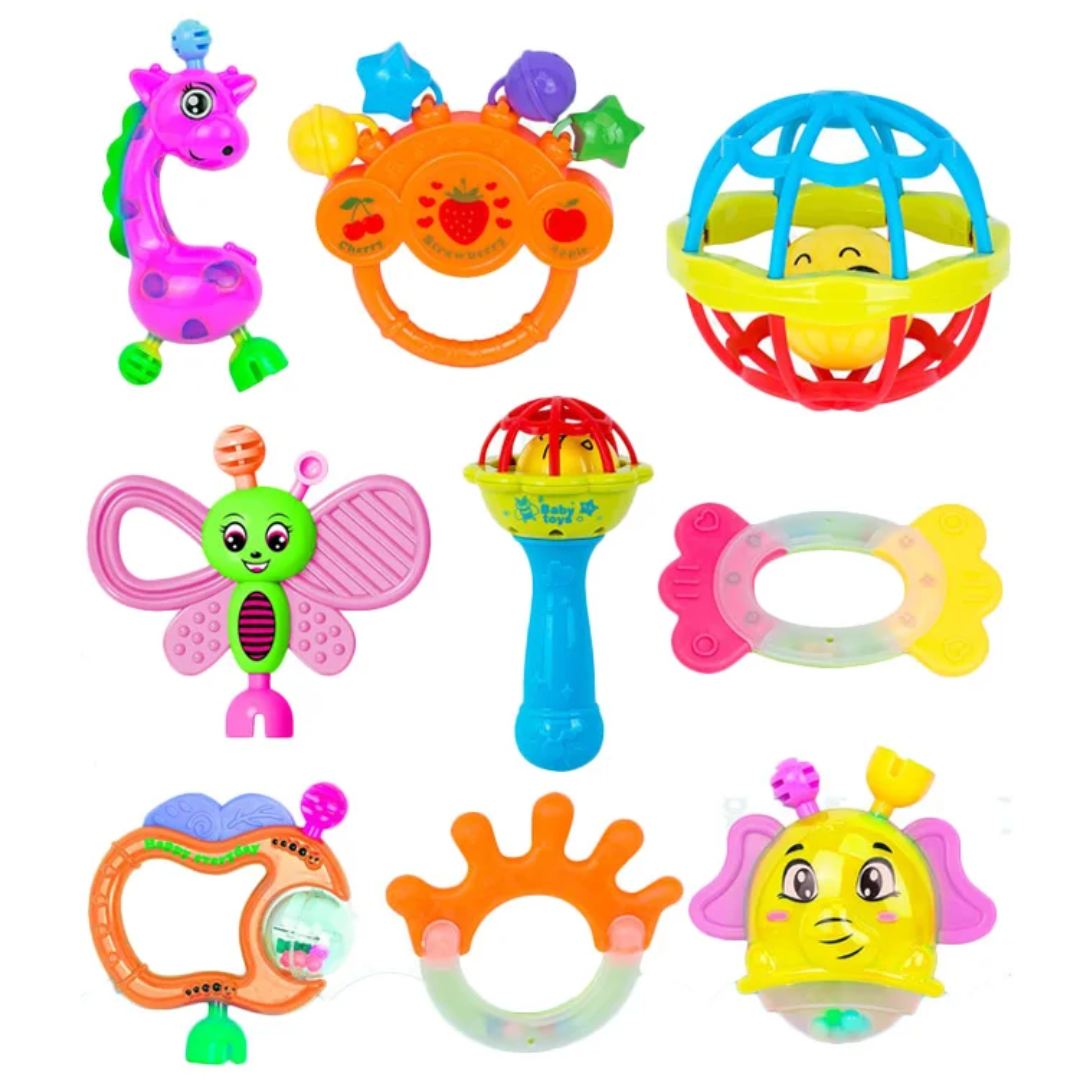 Baby Rattle Set – Colorful Sensory Toys for Babies