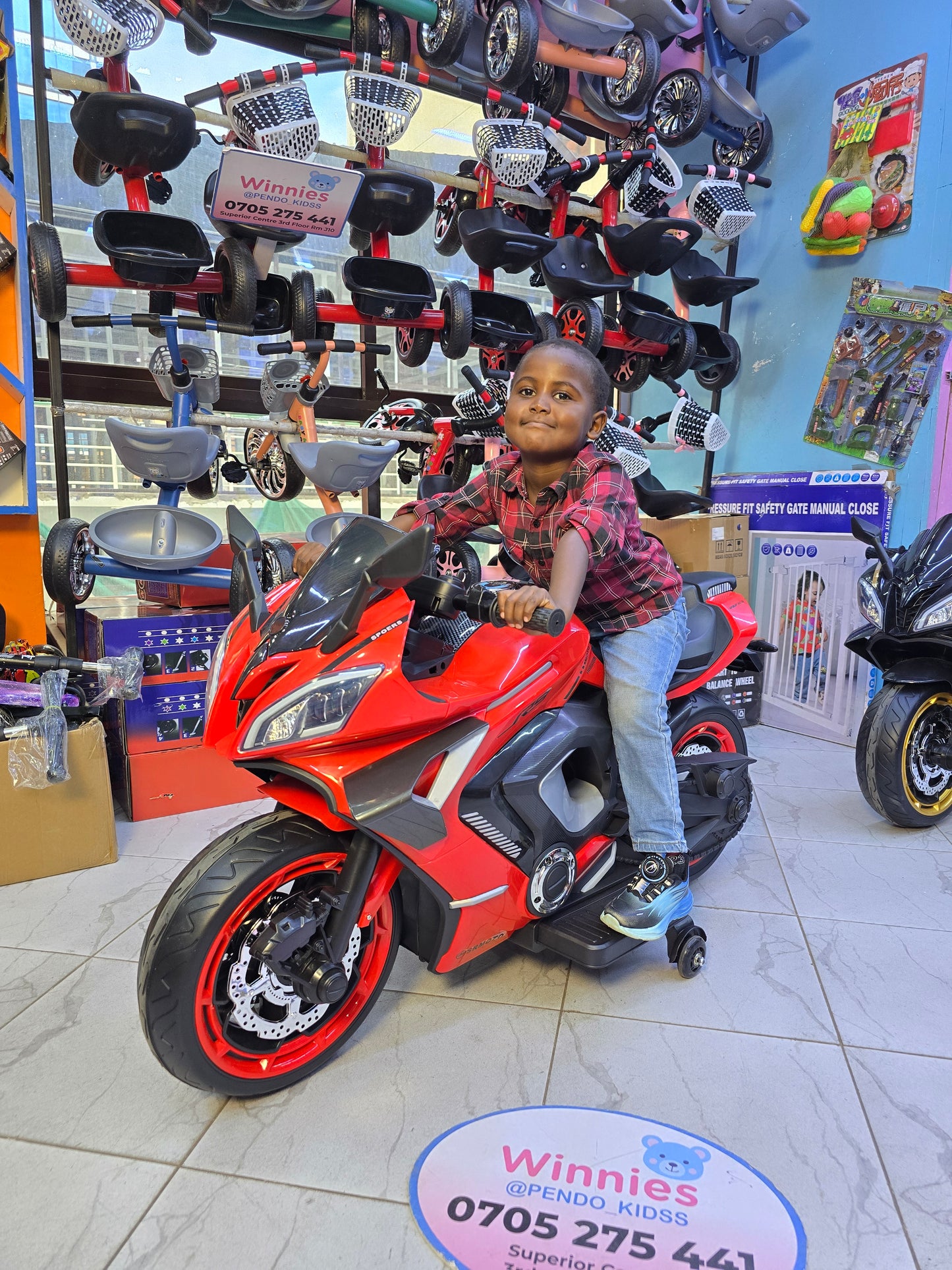 Kids electric motorbike for kids 3-13yrs. 12v battery capacity