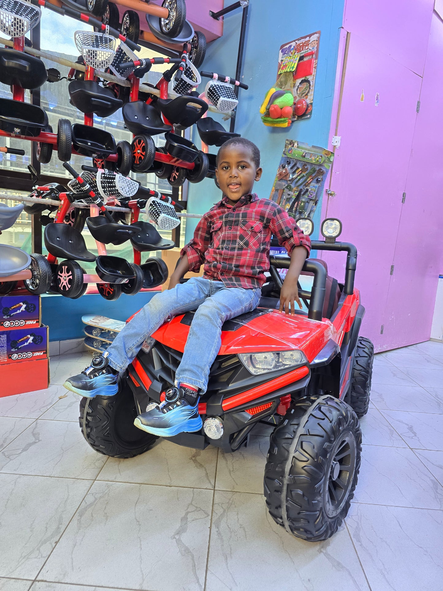 Kids Electric Car with Rubber Wheels – Rechargeable Ride-On Car