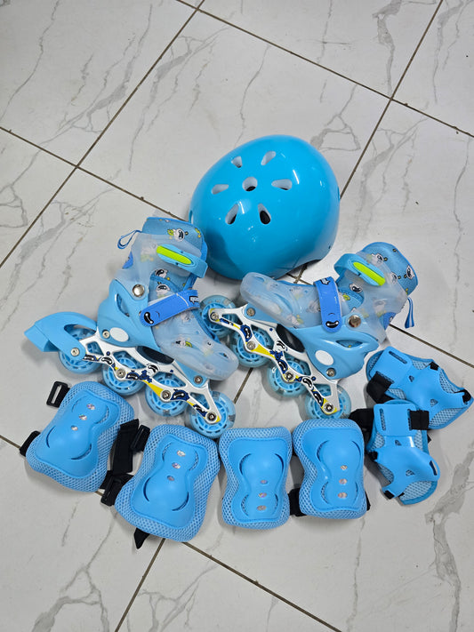 Full Kit Skating Shoes – Adjustable Sizes S: 28–32, M: 33–37 & L: 38–42 | Complete Protective Gear for Kids and Teens