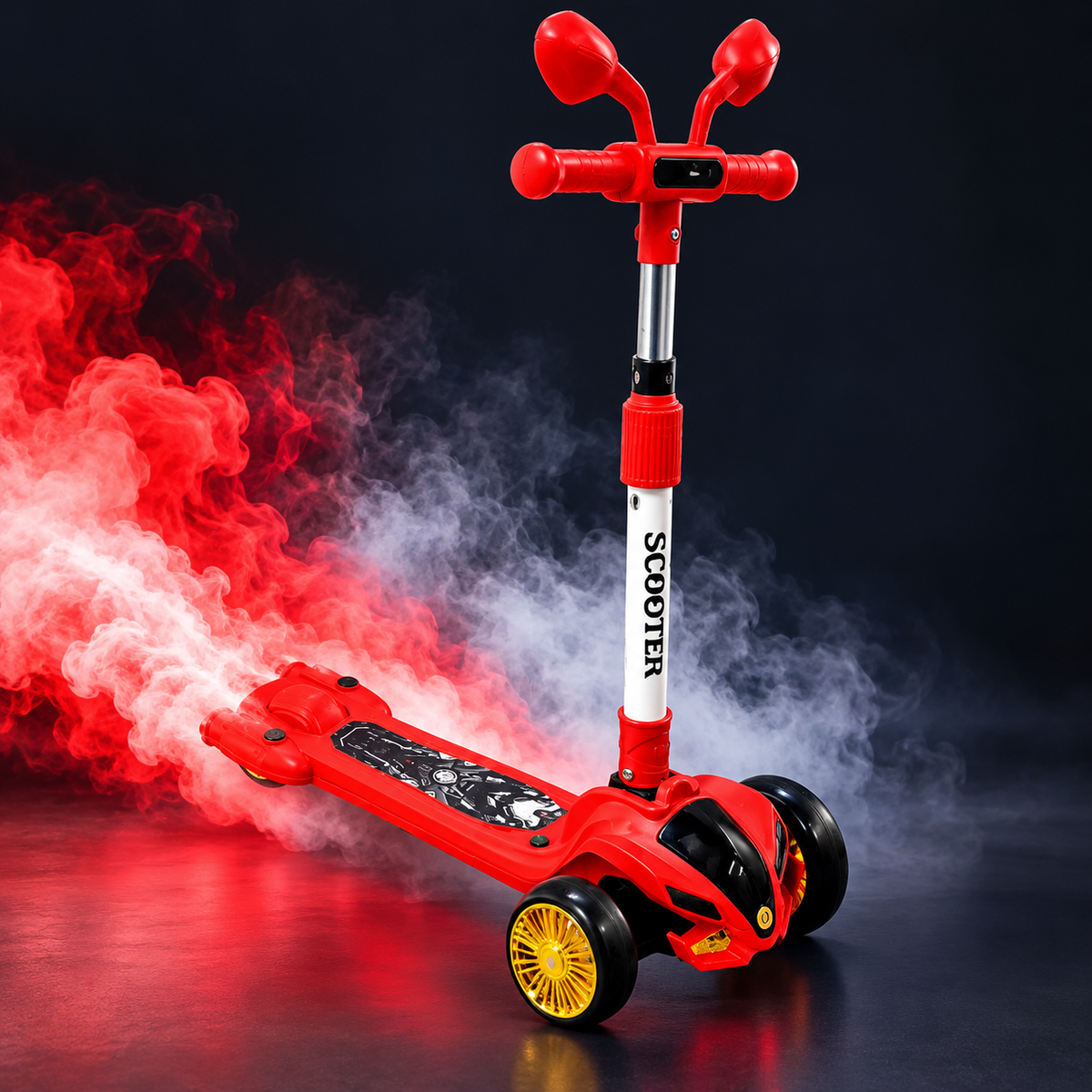 Kids Foldable Scooter with Lights, Melodies and Smoke Effect