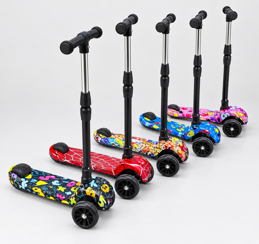 Foldable Graffiti Scooter with Lights and Melodies – Kids Up to 13 Years