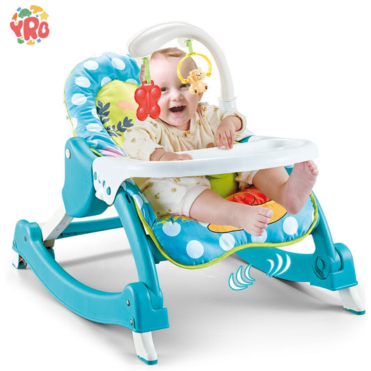 3 in 1 baby Rocking chair/Multi-functional Baby Rocker | Musical Swing with Vibration, Dining Plate & Hanging Toys\