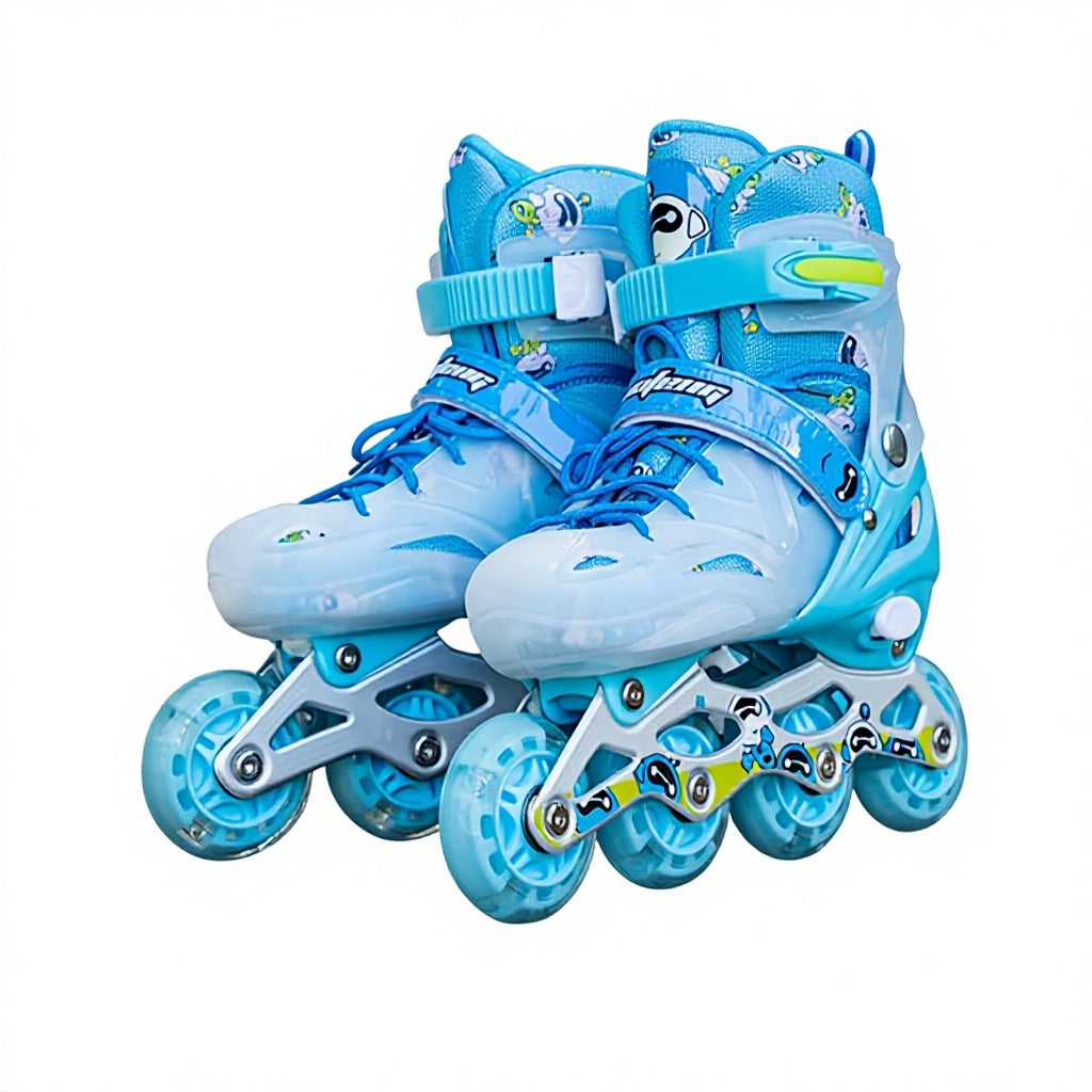 Kids Adjustable Inline Roller Skates with LED Flashing Wheels-kids skating shoes