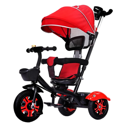 Push handle tricycle with side bars and canopy| stroller tricycle