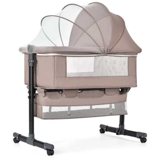 Modern Baby Bedside Crib | Multifunctional Co-Sleeping Bed with Mosquito Net & Mat for 0-3 Years