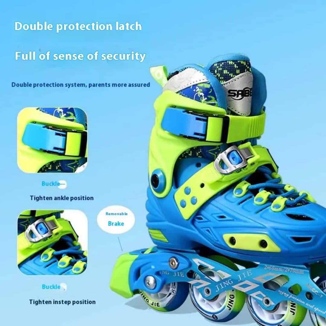 Hardboot Skating Shoes – Saiben Brand | Adjustable Sizes 29–32, 33–36 &amp; 37–40 | Complete Protective Kit
