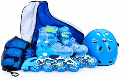 Complete Kids Skating Set with protective gears and a carry bag