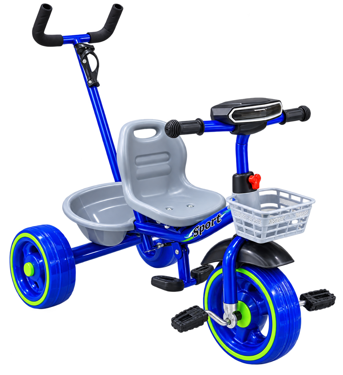 Kids Push Handle Tricycle with Lights & Melodies