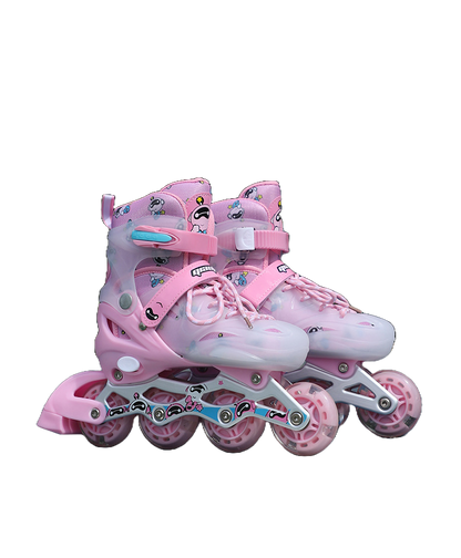 Kids Adjustable Inline Roller Skates with LED Flashing Wheels-kids skating shoes